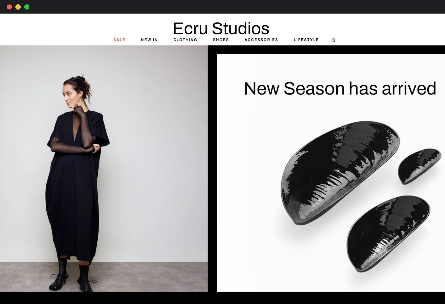 The old Ecru Studios WordPress homepage