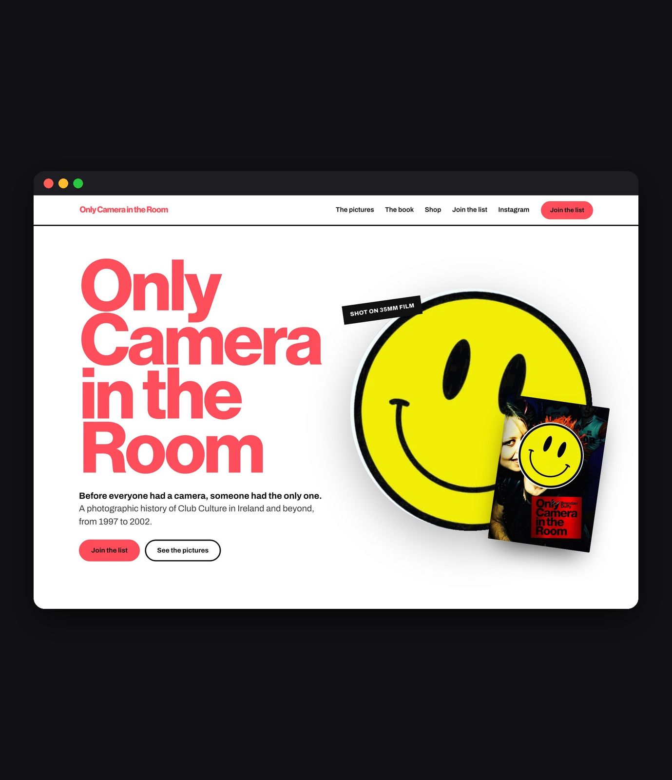 Only Camera in the Room, a photobook website and shop built by Dylan Madden